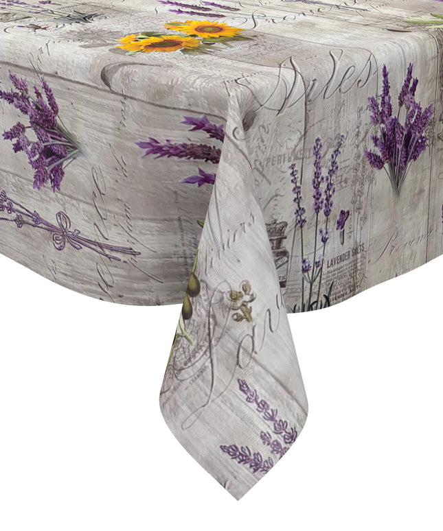 Wachstuch Tischdecke mediterran Holz Lavendel Oliven
