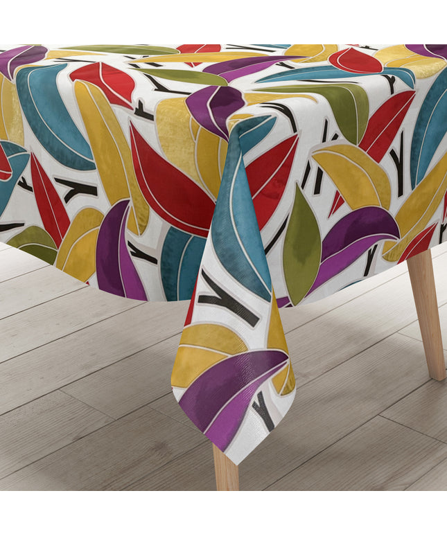 Wachstuch Tischdecke bunte Blätter Dschungel