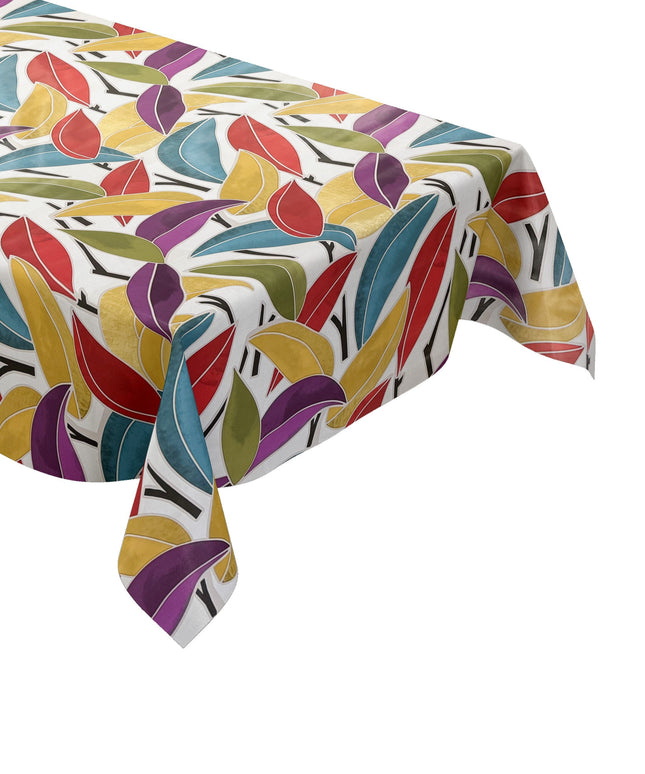 Wachstuch Tischdecke bunte Blätter Dschungel