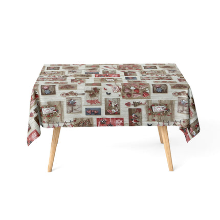 textile Tischdecke Jacquard beschichtete Baumwolle Weihnachten BELEN 60496 eckig rund oval