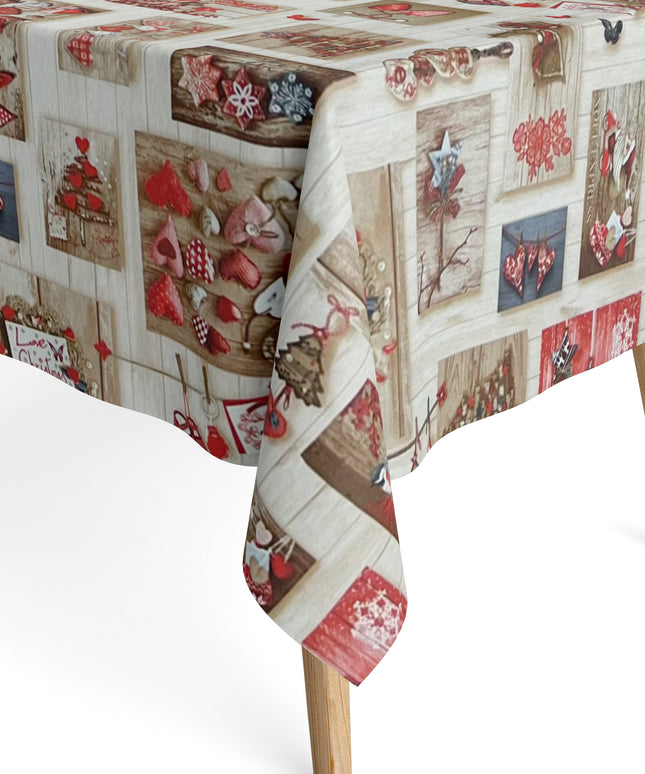 textile Tischdecke Jacquard beschichtete Baumwolle Weihnachten BELEN 60496 eckig rund oval