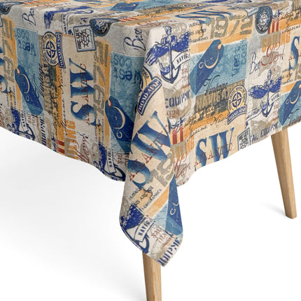Baumwoll Tischdecke maritim Vintage