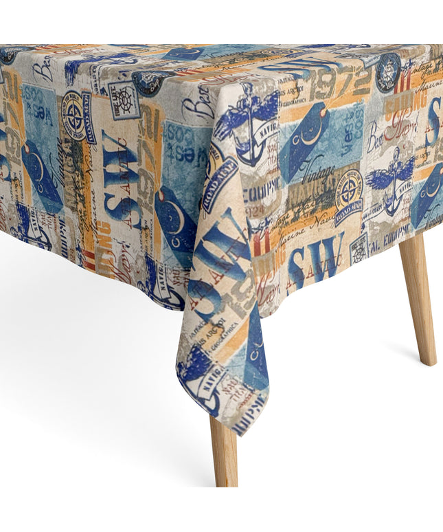 Baumwoll Tischdecke maritim Vintage