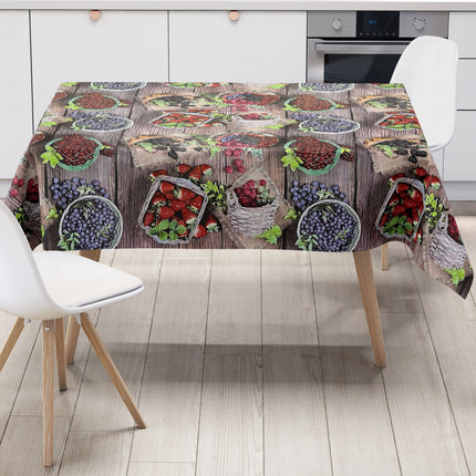 Wachstuch Tischdecke BF10 Obst Früchte auf Holz eckig rund oval