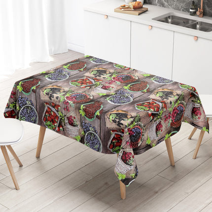 Wachstuch Tischdecke BF10 Obst Früchte auf Holz eckig rund oval