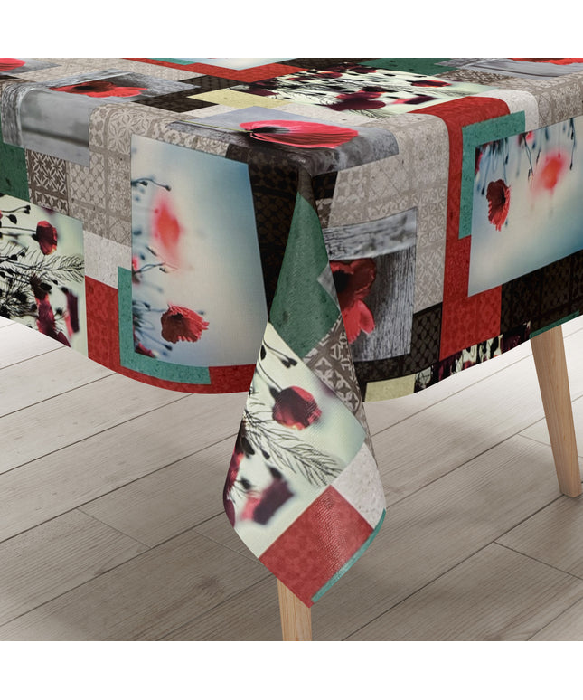 Wachstuch Tischdecke Mohnblumen