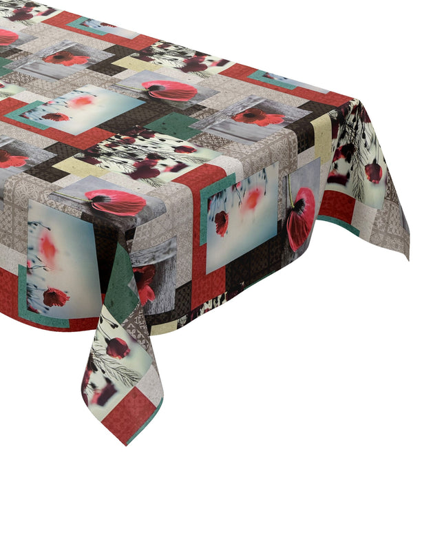 Wachstuch Tischdecke Mohnblumen