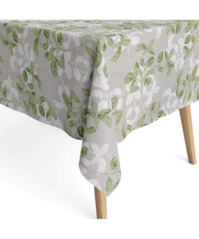 Jacquard Tischdecke aus beschichteter Baumwolle mit Fleckenschutz BLANCHE Basilikum eckig rund oval