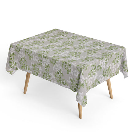 Jacquard Tischdecke aus beschichteter Baumwolle mit Fleckenschutz BLANCHE Basilikum eckig rund oval