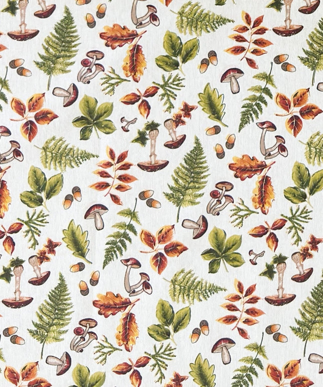 Tischdecke beschichtete Baumwolle Herbst Laub Pilze