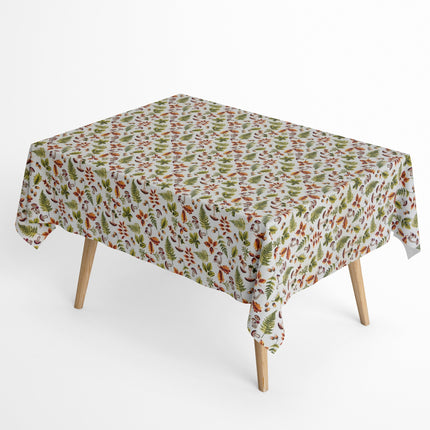Tischdecke beschichtete Baumwolle Herbst Laub Pilze