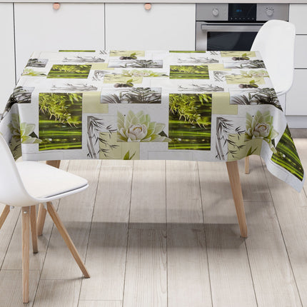 Wachstuch Tischdecke BU40 Zen Steine Bambus Physio eckig rund oval