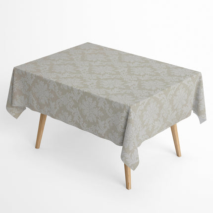 Jacquard Tischdecke aus beschichteter Baumwolle mit Fleckenschutz BURY LINO beige Ornamente eckig rund oval