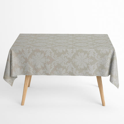 Jacquard Tischdecke aus beschichteter Baumwolle mit Fleckenschutz BURY LINO beige Ornamente eckig rund oval
