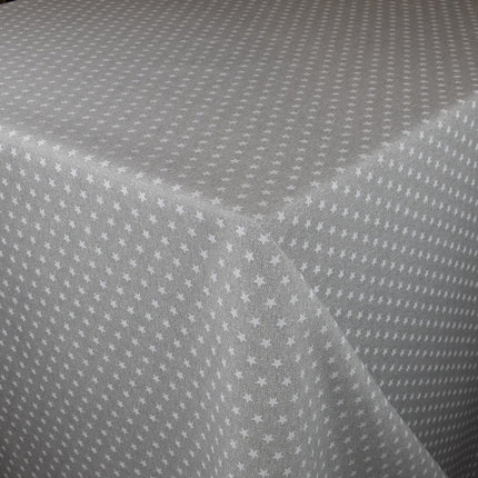 Baumwolltischdeckegrau mit Sternen eckig rund oval