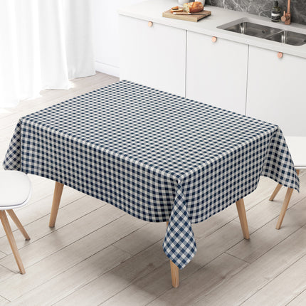 Wachstuch Tischdecke kariert Vichy dunkelblau