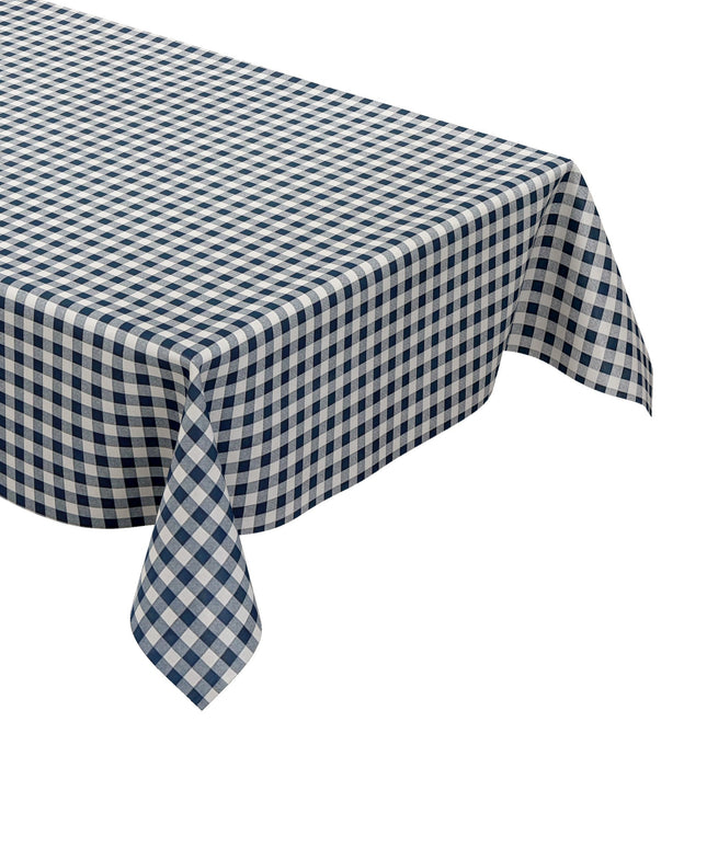 Wachstuch Tischdecke kariert Vichy dunkelblau