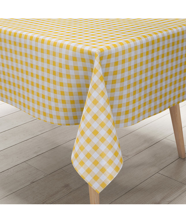 Wachstuch Tischdecke C141014 gelb kariert klein Vichy eckig rund oval