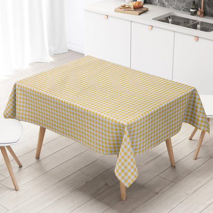 Wachstuch Tischdecke C141014 gelb kariert klein Vichy eckig rund oval