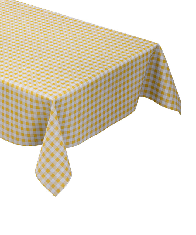 Wachstuch Tischdecke C141014 gelb kariert klein Vichy eckig rund oval