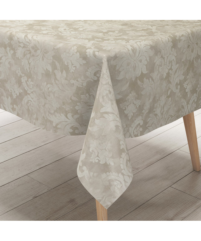 Wachstuch Tischdecke Ornamente Barock beige