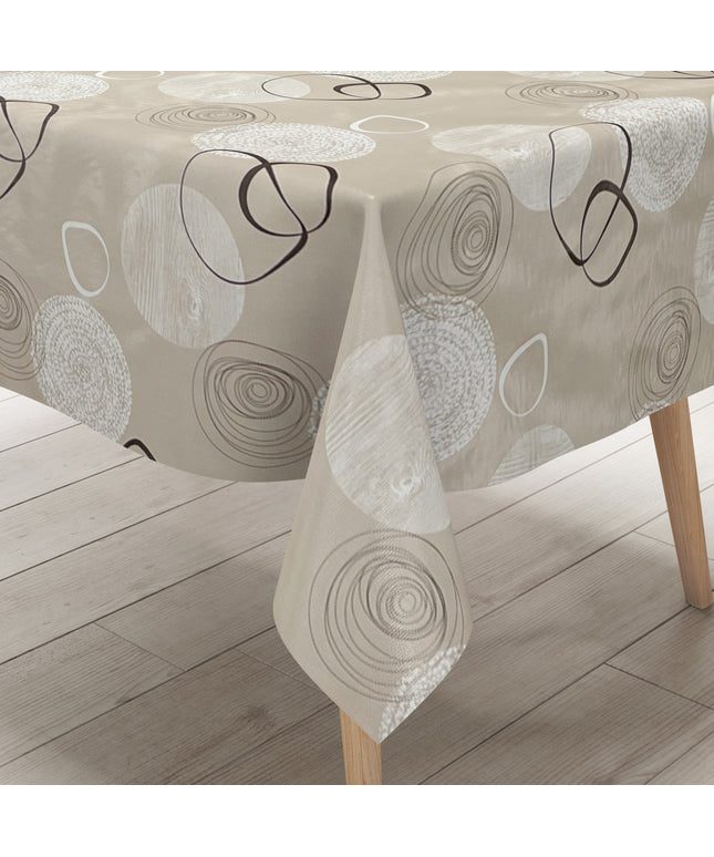 Wachstuch Tischdecke beige Linien