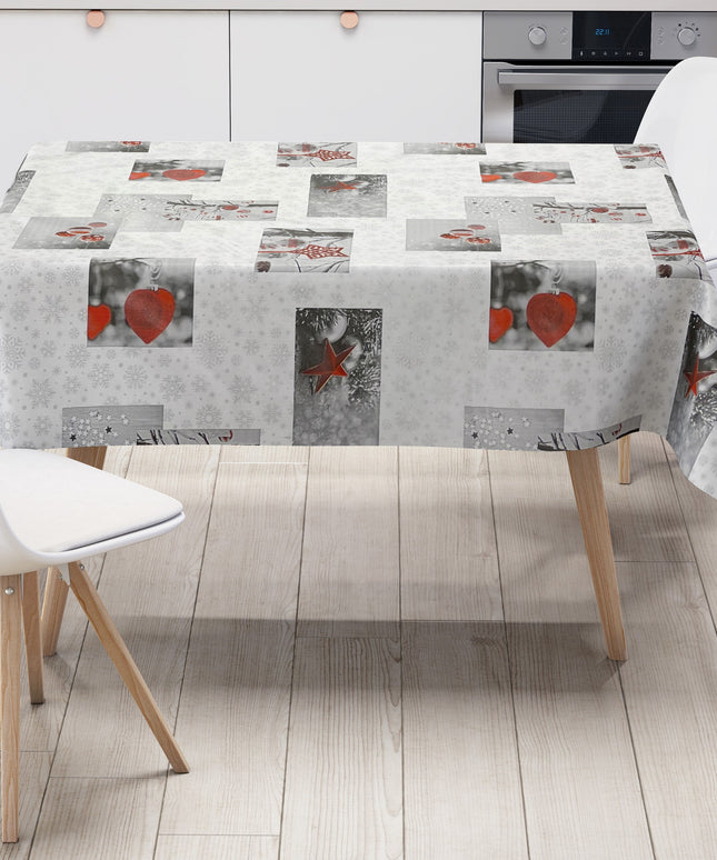 Wachstuch Rolle Weihnachten C141251 Schneeflocke Kugeln Deluxe Rollenware