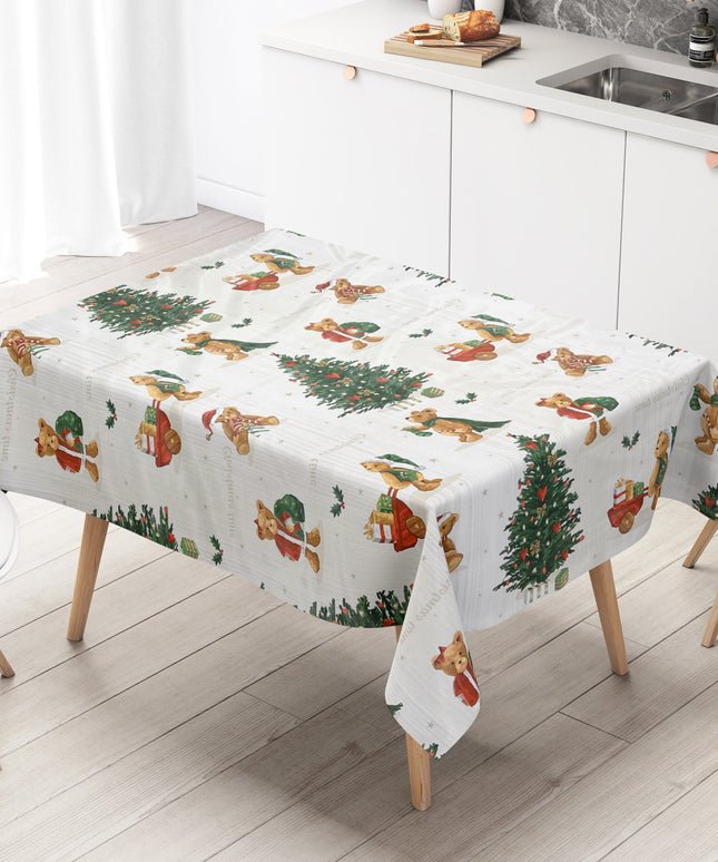 Wachstuch Rolle Weihnachten C141531 Teddybär Tannenbaum Rollenware