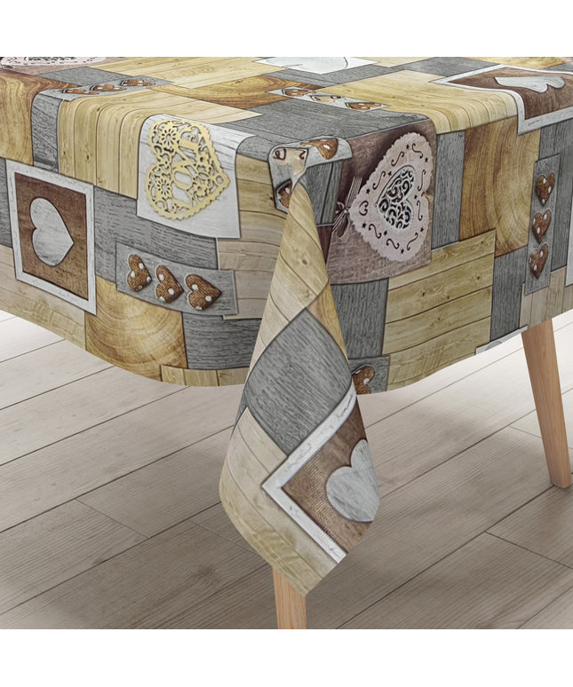 Wachstuch Tischdecke Holz
