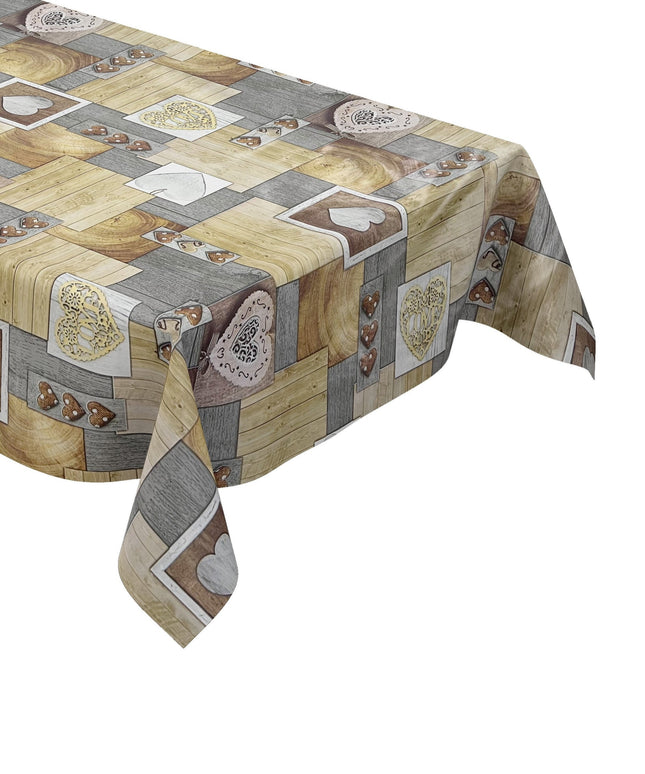 Wachstuch Tischdecke Holz