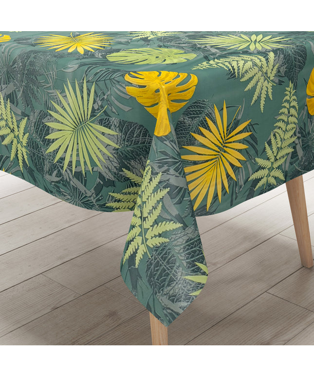 Wachstuch Tischdecke C141774 grün Monstera Dschungel Blätter Sommer eckig rund oval