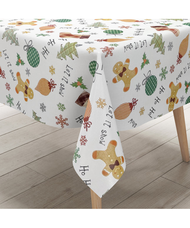 Wachstuch Tischdecke C141951 Weihnachten HoHoHo Lebkuchenmann eckig rund oval
