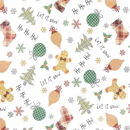 Wachstuch Tischdecke C141951 Weihnachten HoHoHo Lebkuchenmann - Größe, Form und Einfassung frei wählbar