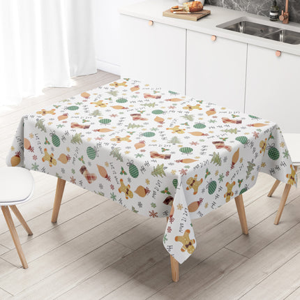 Wachstuch Tischdecke C141951 Weihnachten HoHoHo Lebkuchenmann - Größe, Form und Einfassung frei wählbar