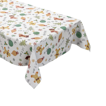 Wachstuch Tischdecke C141951 Weihnachten HoHoHo Lebkuchenmann - Größe, Form und Einfassung frei wählbar