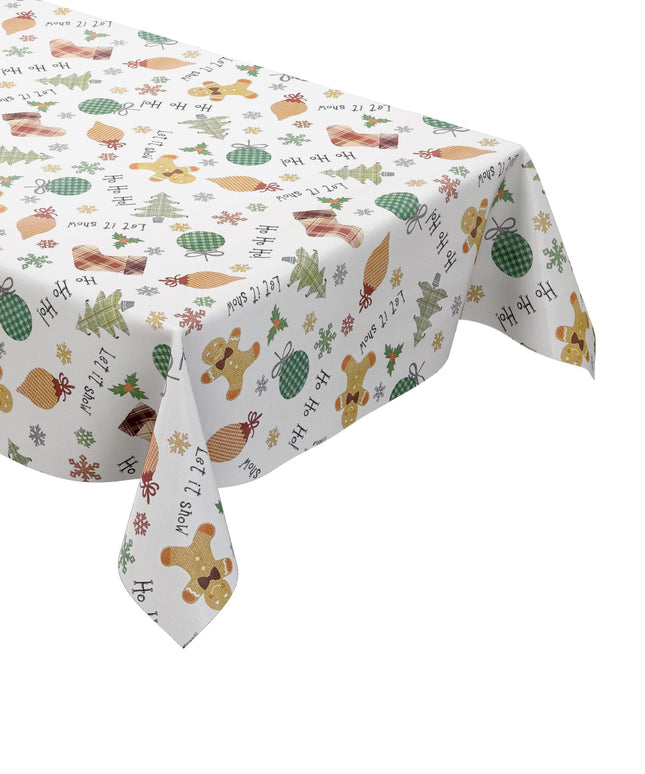 Wachstuch Tischdecke C141951 Weihnachten HoHoHo Lebkuchenmann eckig rund oval