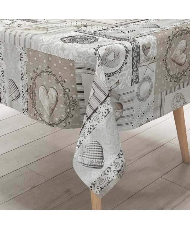 Wachstuch Tischdecke Landhaus beige