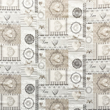 Wachstuch Tischdecke Landhaus beige