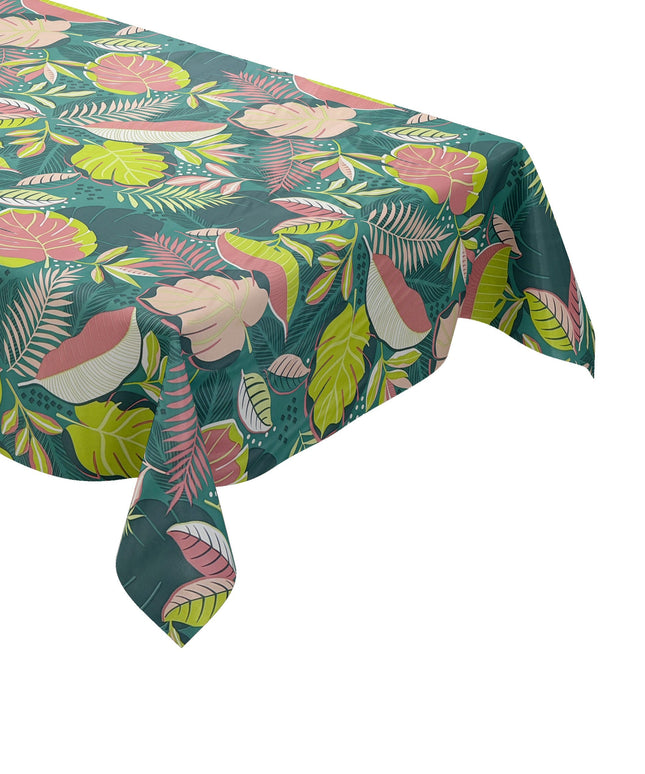 Wachstuch Tischdecke C142101 grün Monstera Dschungel Blätter Sommer eckig rund oval