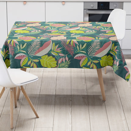 Wachstuch Tischdecke C142101 grün Monstera Dschungel Blätter Sommer eckig rund oval