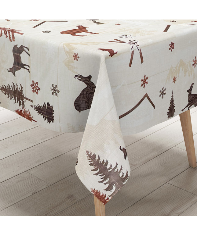 Wachstuch Tischdecke Winter Rentier