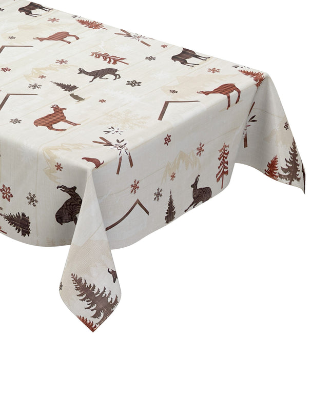 Wachstuch Tischdecke Winter Rentier