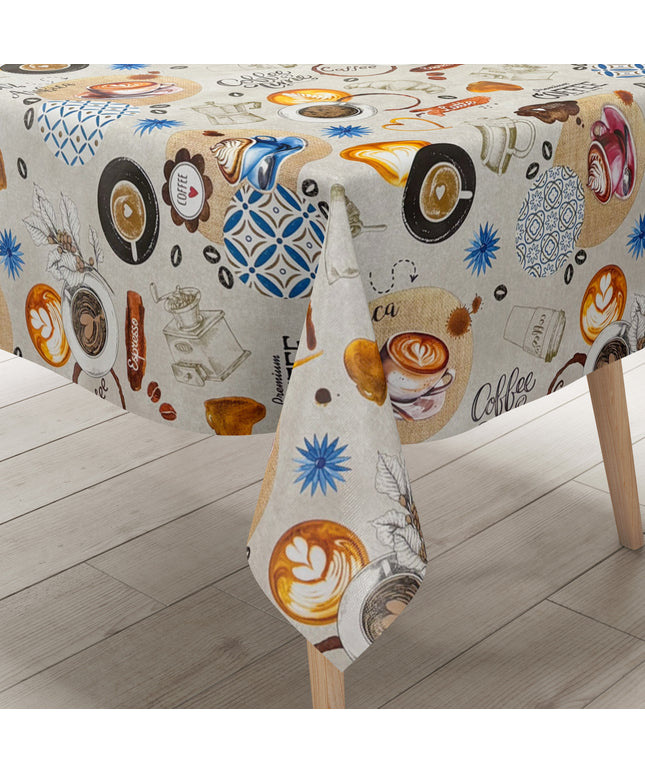 Wachstuch Tischdecke Kaffeemotiv
