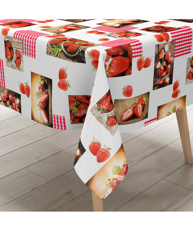 Wachstuch Tischdecke C144481 Erdbeeren Patchwork eckig rund oval