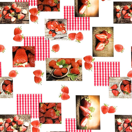 Wachstuch Tischdecke C144481 Erdbeeren Patchwork eckig rund oval