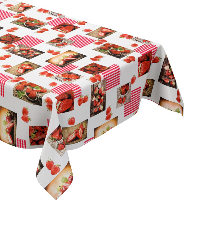 Wachstuch Tischdecke C144481 Erdbeeren Patchwork eckig rund oval