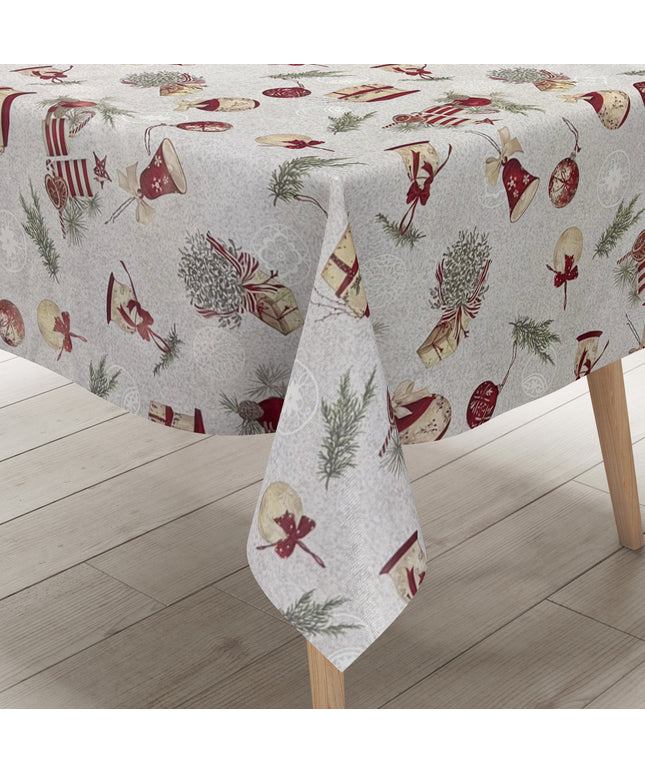 Wachstuch Tischdecke Weihnachten Geschenke Tannenzweige