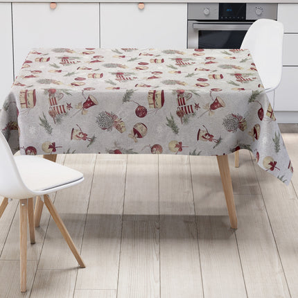 Wachstuch Tischdecke Weihnachten Geschenke Tannenzweige