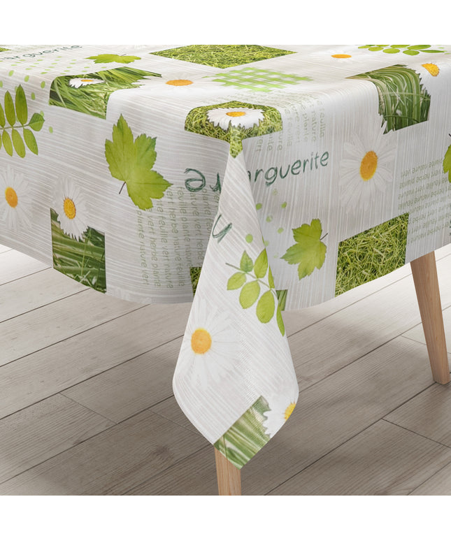 Wachstuch Tischdecke Margeriten auf Holz
