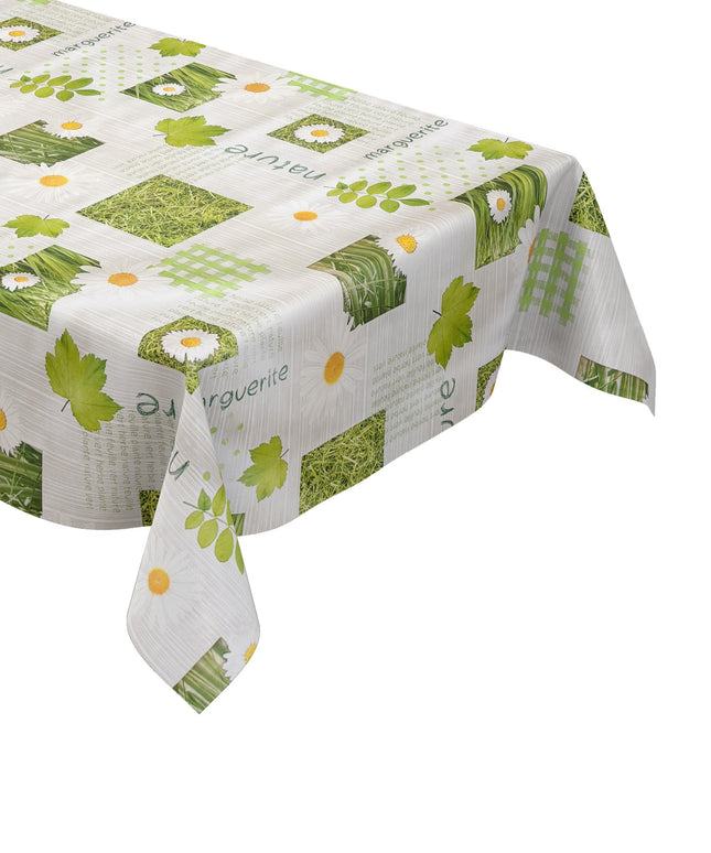 Wachstuch Tischdecke Margeriten auf Holz